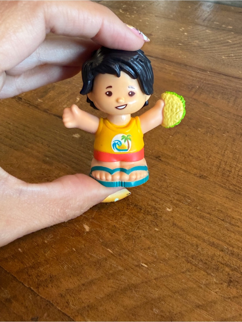 Fisher Price Little People boy with taco as is